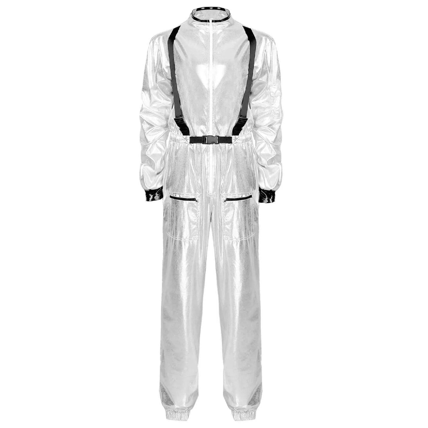 Skimrande Metallic Jumpsuit med Midjebälte - WIQ