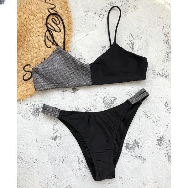 Skimrande Patchwork Bikini Set - Modern Elegans och Förförelse - WIQ
