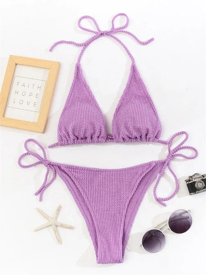 Strand Skönhet Halter Bikini Set - WIQ