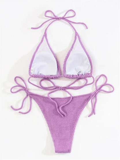 Strand Skönhet Halter Bikini Set - WIQ