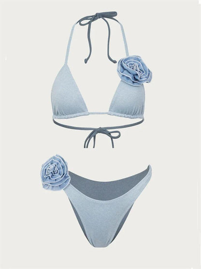 Strand Skönhet Halter Bikini Sett - Stilfullt och komfortabelt - WIQ