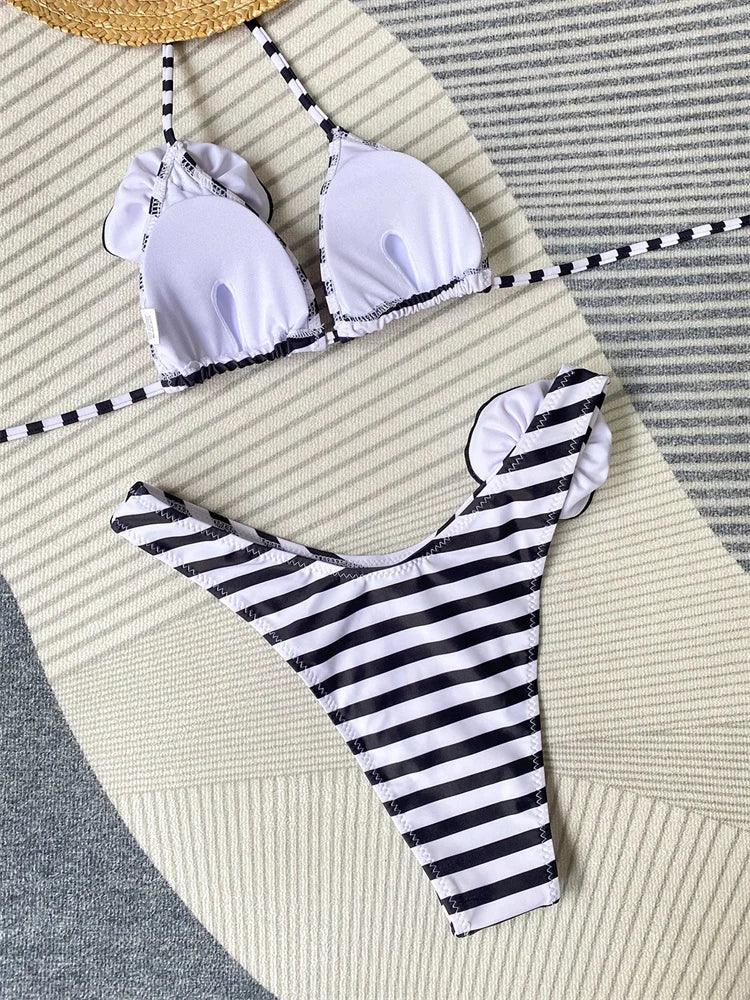 Strand Skönhet Halter Bikini Sett - Stilfullt och komfortabelt - WIQ