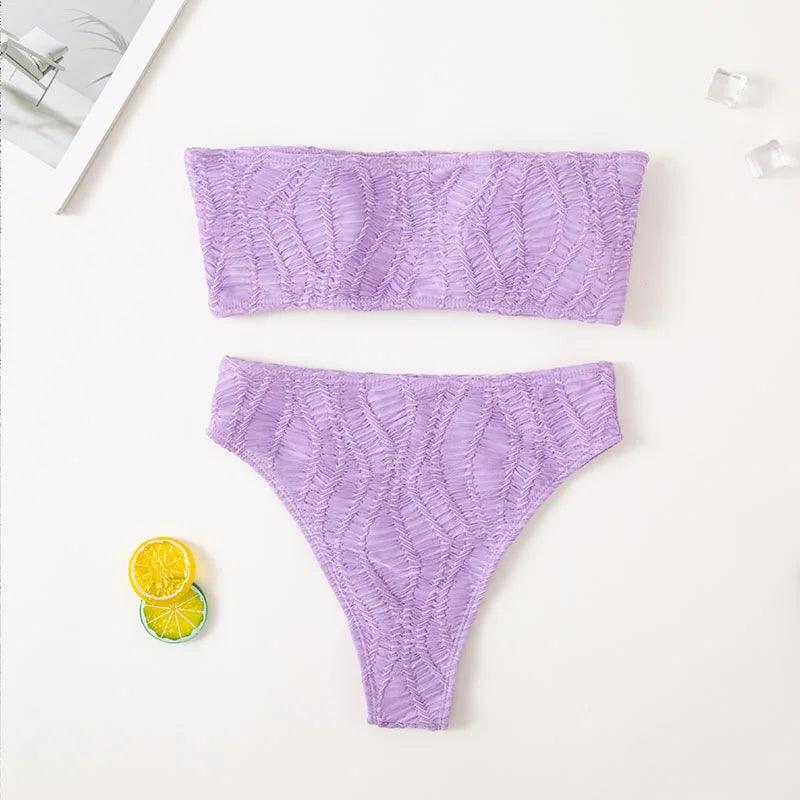 Strand Skönhet Lila Push-Up Bikini - Para Praia 2024 - WIQ