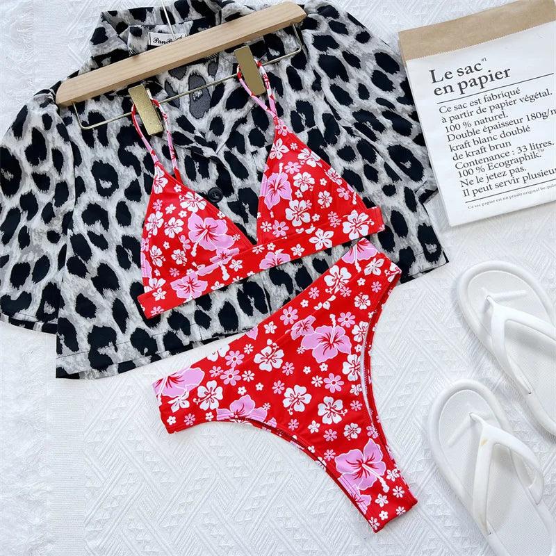 Strandblomma Bikini Set med Push-Up-effekt - WIQ