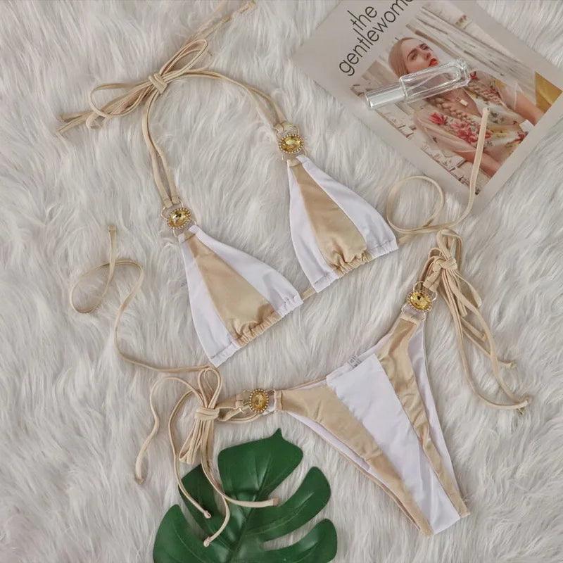 Strandens Glamorösa Rhinestone Bikini - WIQ