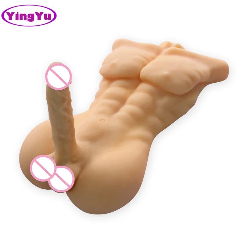 Svart Manlig Sexdocka med Stor Dildo - Silikonmodell - 53 x 33 cm - WIQ