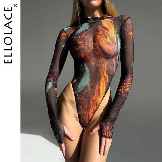 Tie Dye Bodysuit med Spetsdetaljer för Stil och Komfort - WIQ