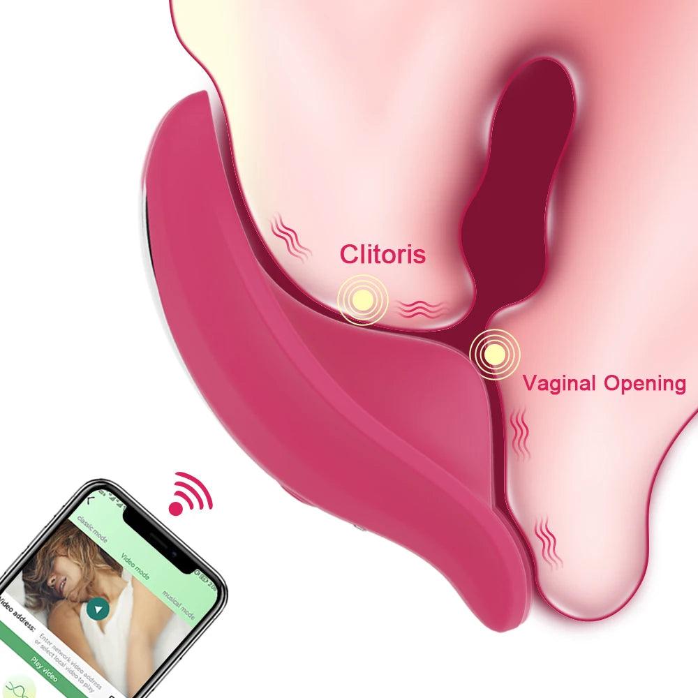 Trådlös G-Punkt Vibrator med Klitorisstimulator - Silikonleksak - WIQ