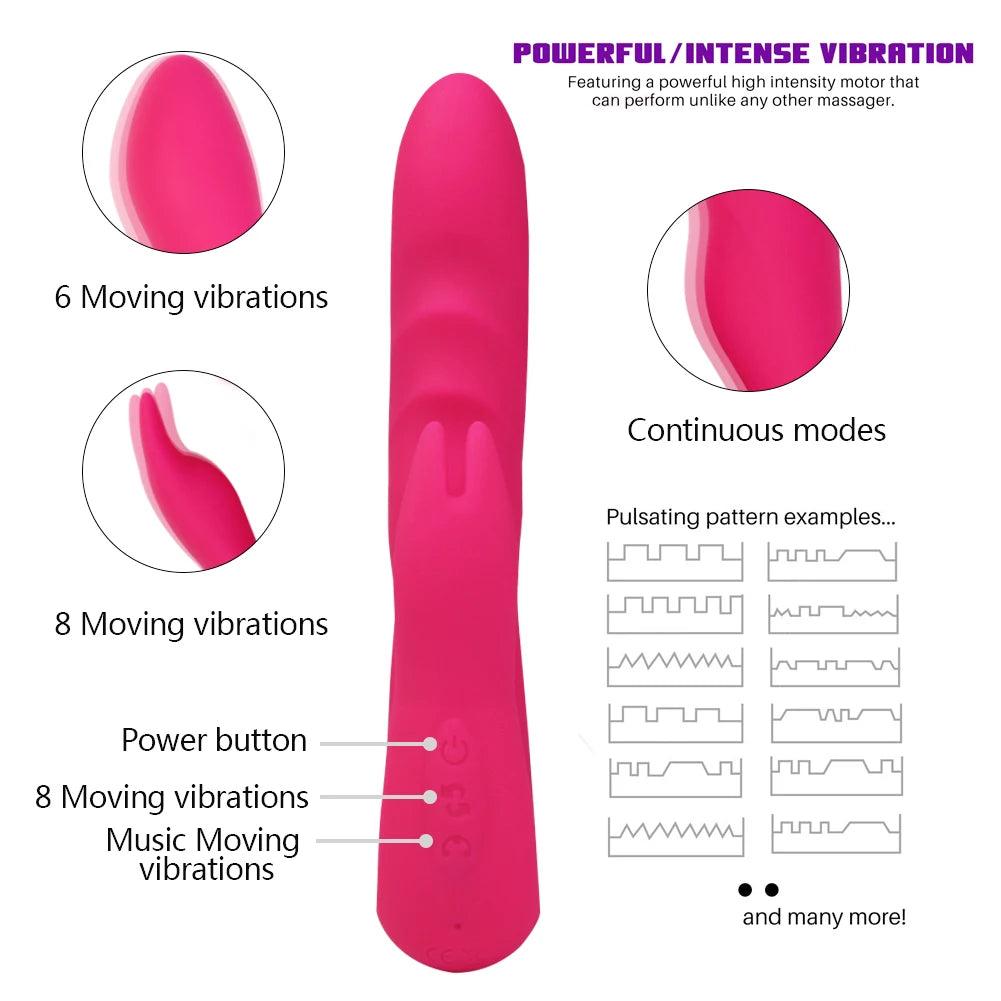 Tvåmotor G-Punkts Kanin Vibrator med Klitorisstimulans - Lyxig Känsla - WIQ