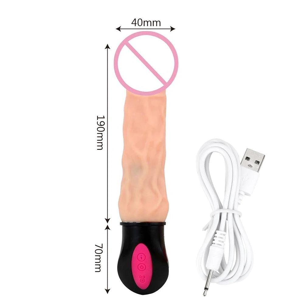 Uppvärmd Dildo med Vibrationsfunktioner - Silikonkvalitet - WIQ