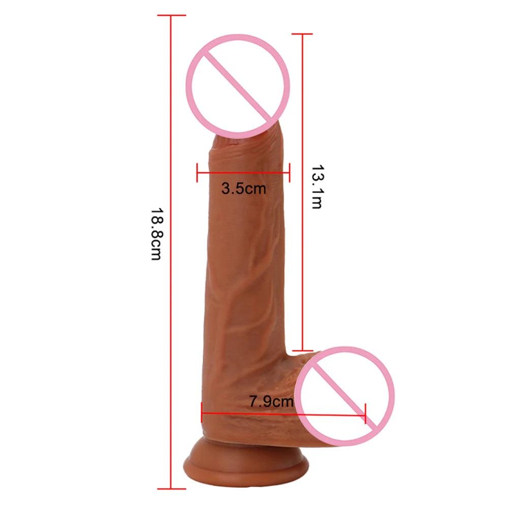 Uppvärmd Dildo med Vibrationsfunktioner - Silikonkvalitet - WIQ