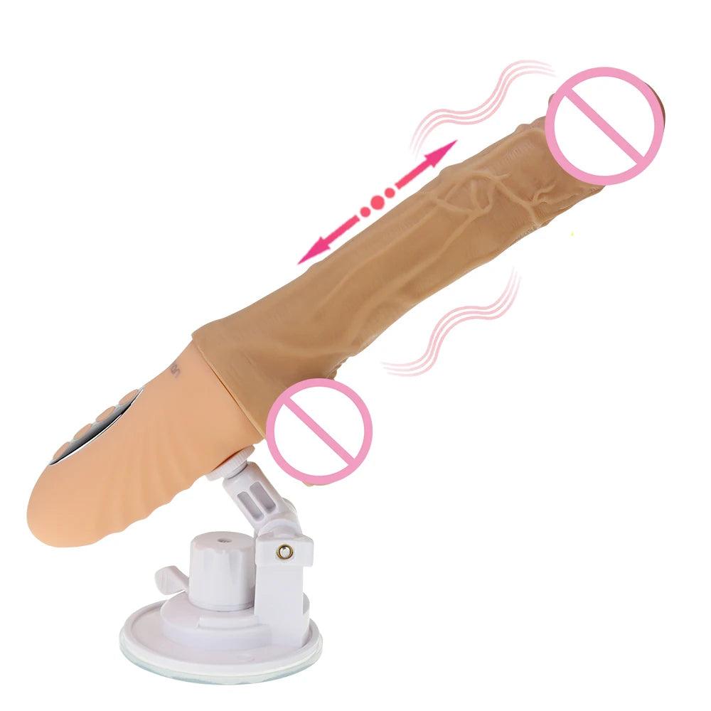 Uppvärmd Realistisk Vibrator - 10 Hastigheter, XL Storlek - WIQ