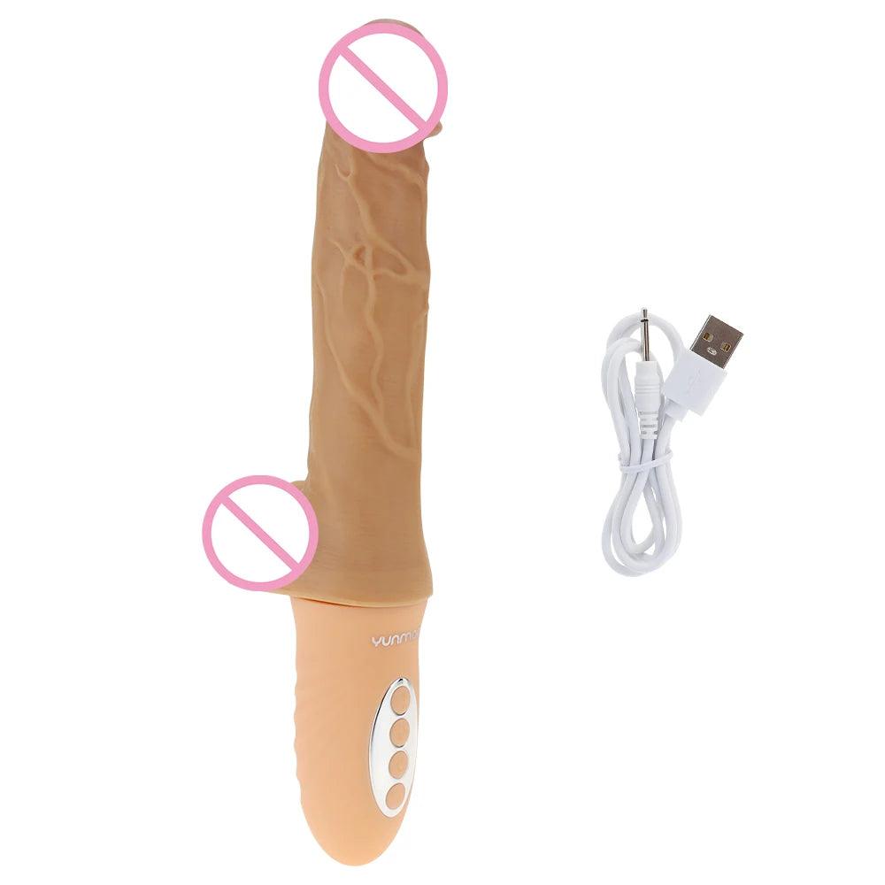 Uppvärmd Realistisk Vibrator - 10 Hastigheter, XL Storlek - WIQ