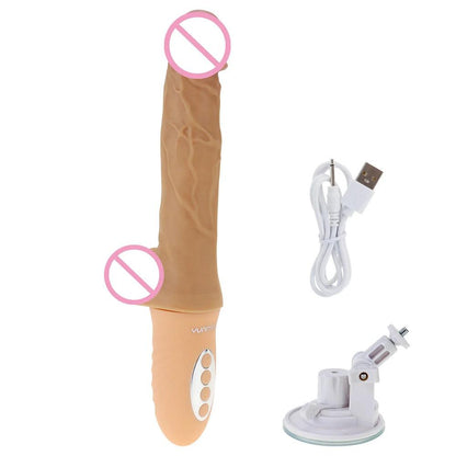 Uppvärmd Realistisk Vibrator - 10 Hastigheter, XL Storlek - WIQ