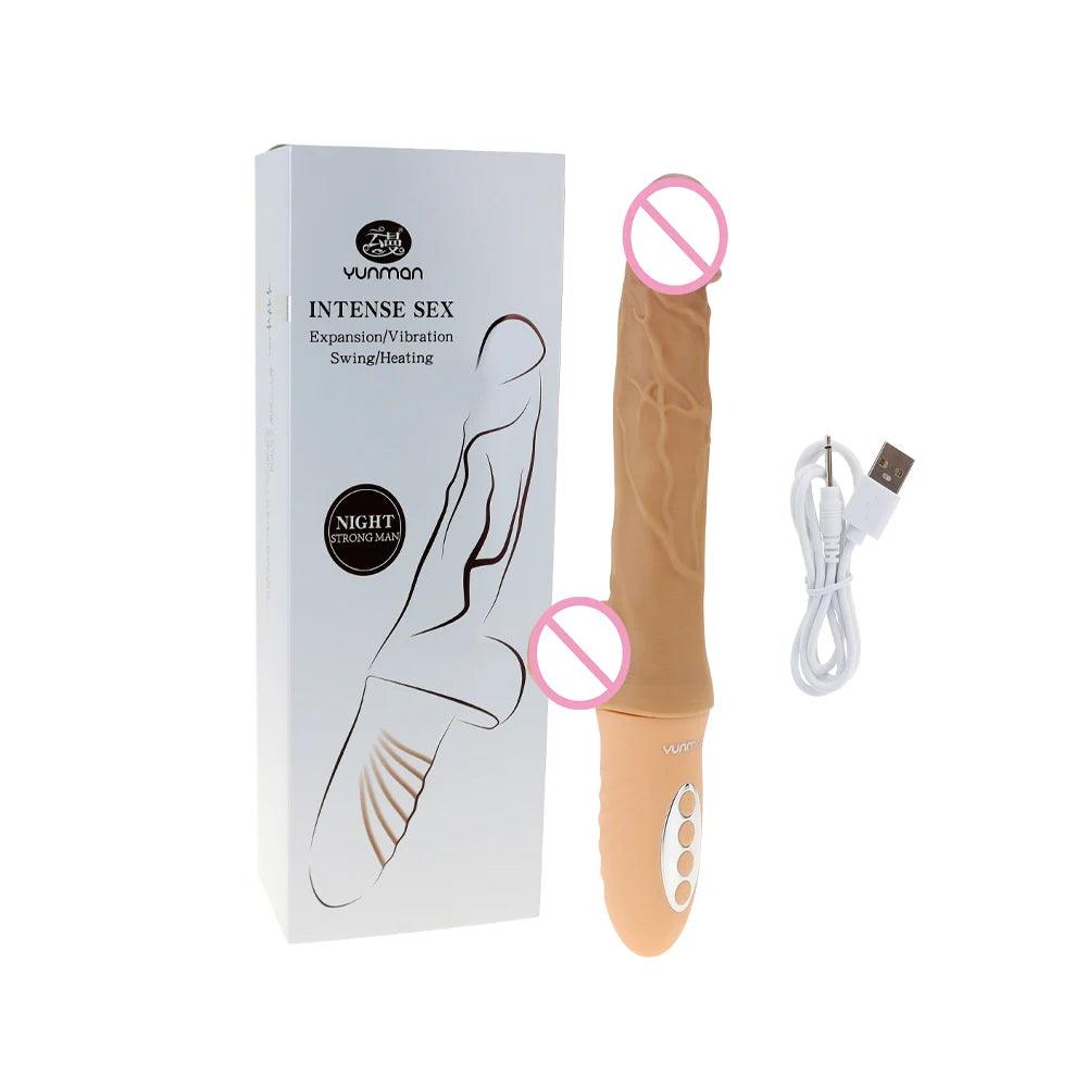 Uppvärmd Realistisk Vibrator - 10 Hastigheter, XL Storlek - WIQ