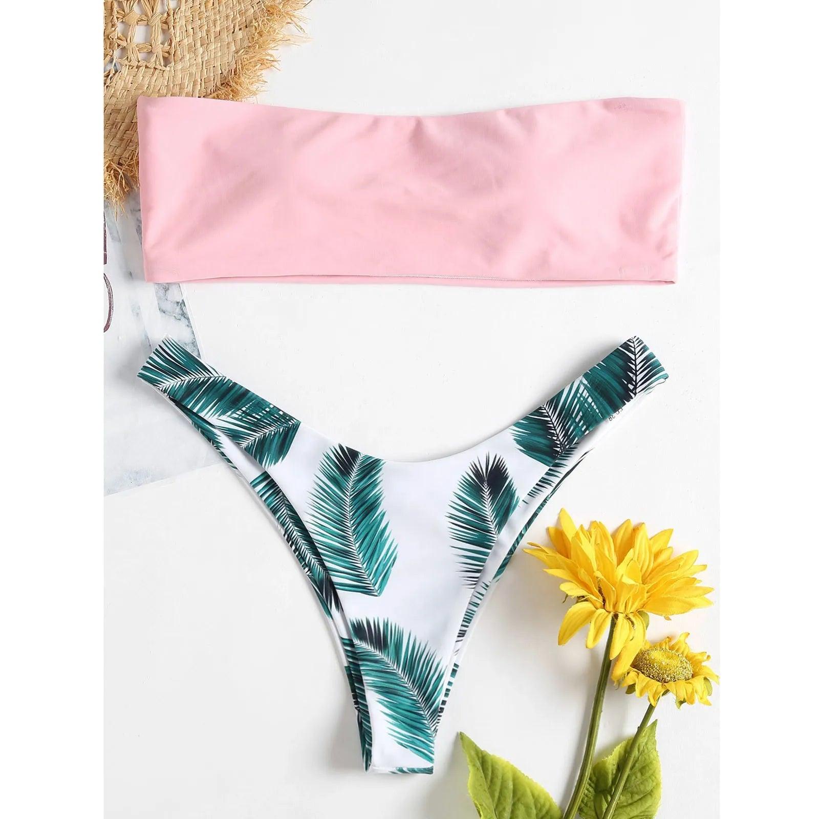 Vattenmelon Bandeau Bikini Set med Unik Design - WIQ