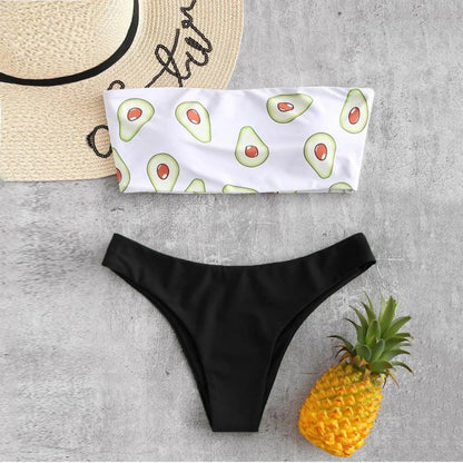 Vattenmelon Bandeau Bikini Set med Unik Design - WIQ