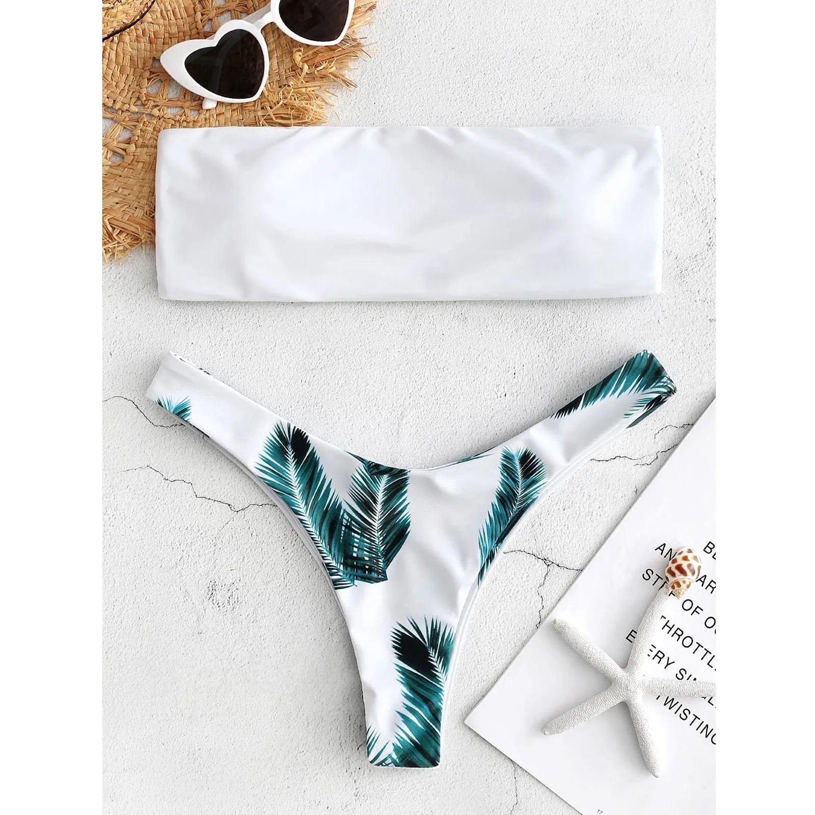 Vattenmelon Bandeau Bikini Set med Unik Design - WIQ