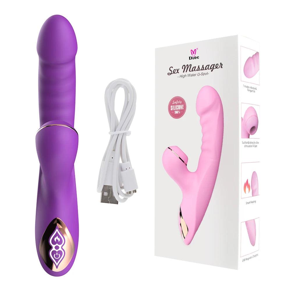 Vibrator med Klitorisstimulering, Suga och Värmeökning - WIQ