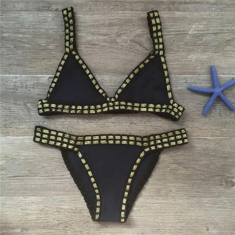 Virkat Brasilianskt Bikini med Elegant Design - WIQ