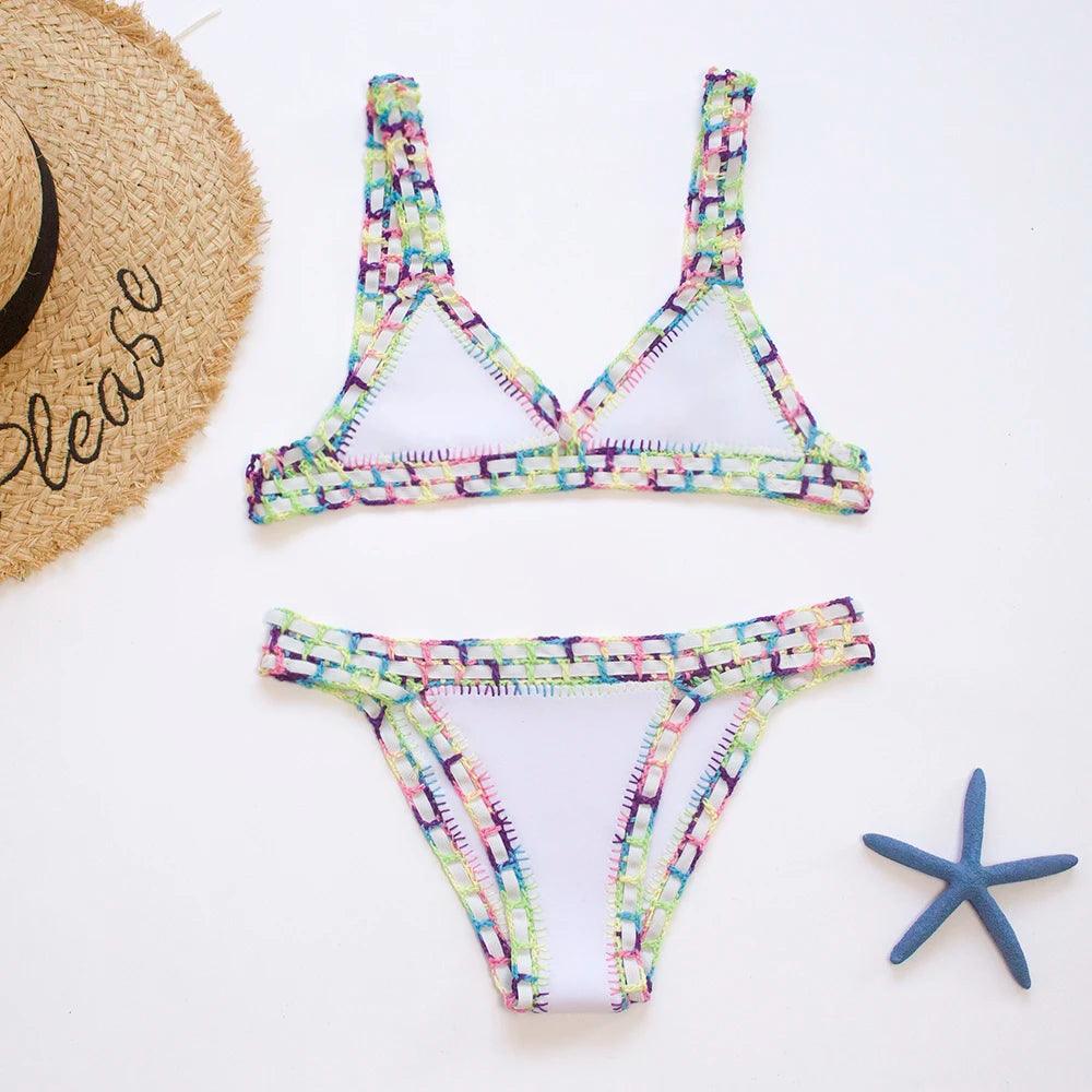 Virkat Brasilianskt Bikini med Elegant Design - WIQ