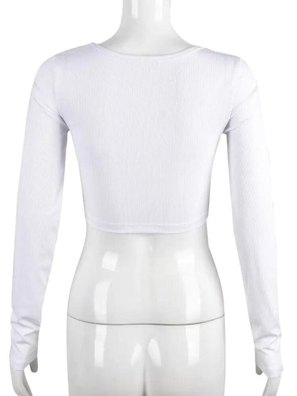 Broderad Crop Top - Trendig och Elegant - WIQ