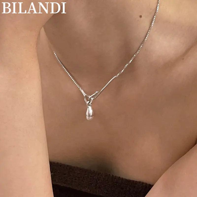 Elegant Pärlhänge Silverpläterat Halsband - WIQ