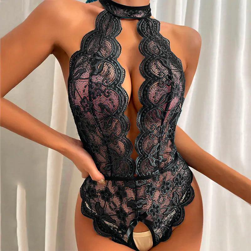 Passion Lace Teddy med Öppen Bh - Sensuell och Förförisk - WIQ