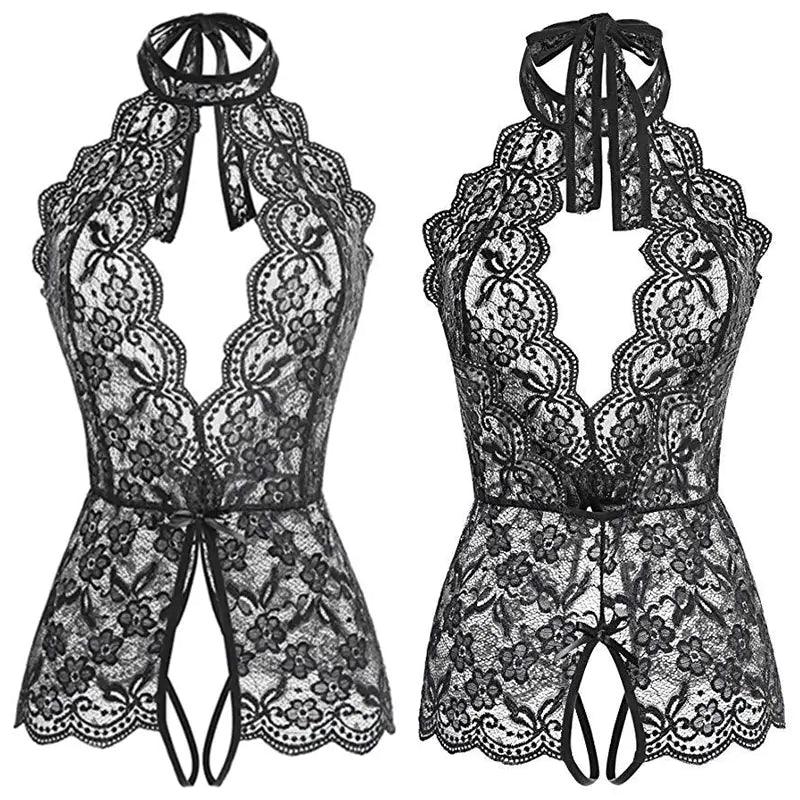 Passion Lace Teddy med Öppen Bh - Sensuell och Förförisk - WIQ