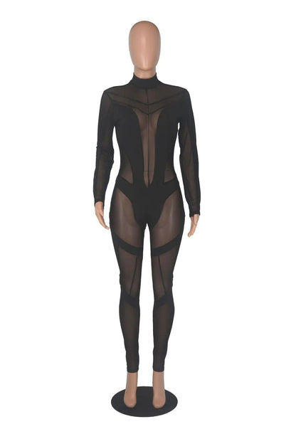 Sensuell Mesh Jumpsuit med Sexig Kant - WIQ