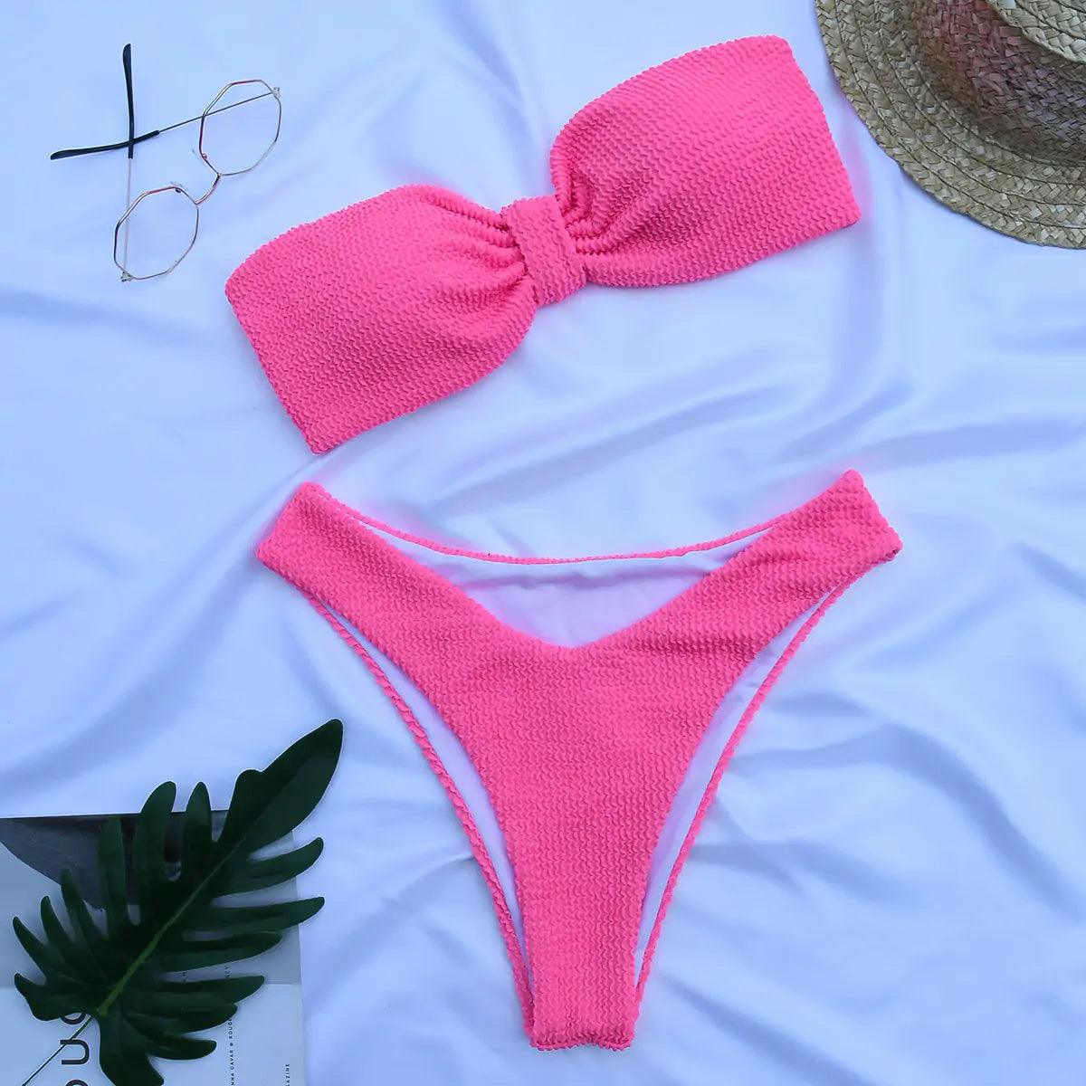 Stilig Bandeau Bikini Set - Kurvigt Strandmode - WIQ