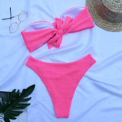 Stilig Bandeau Bikini Set - Kurvigt Strandmode - WIQ